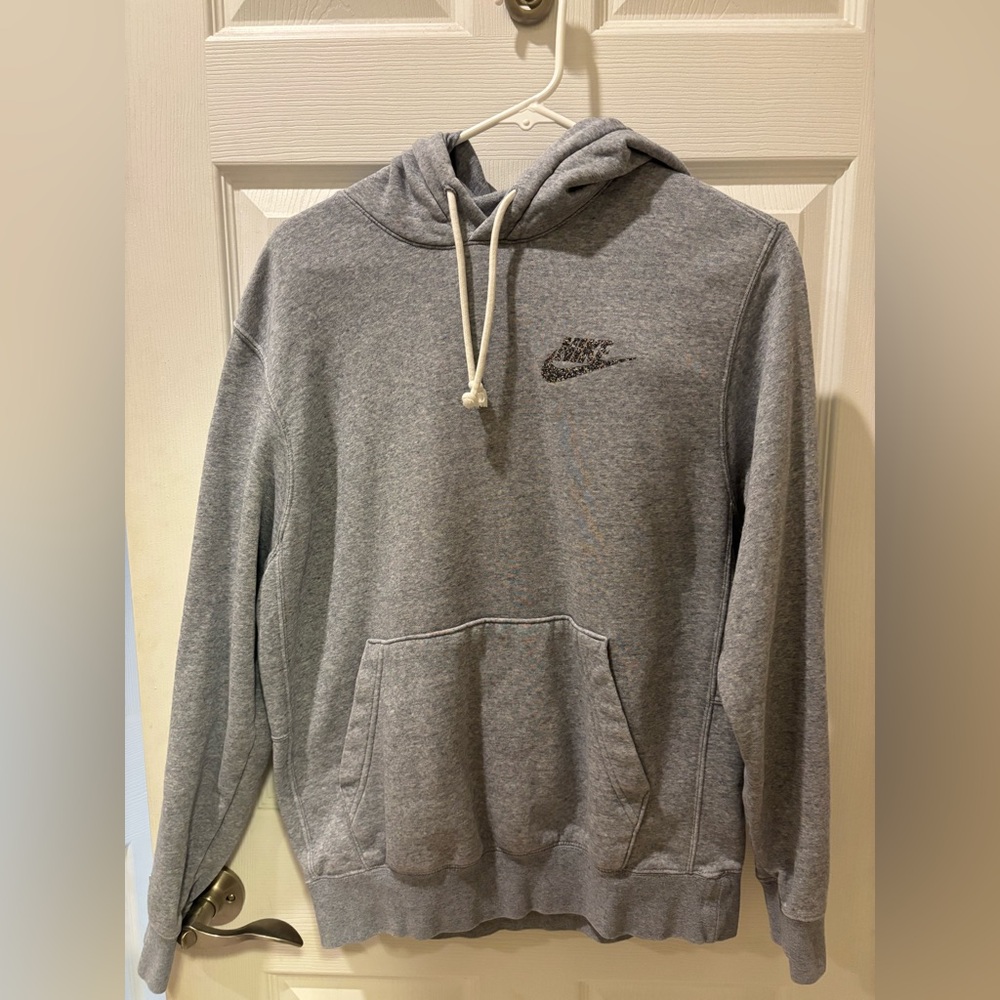 Nike Gray Hoodie with Holographic Logo